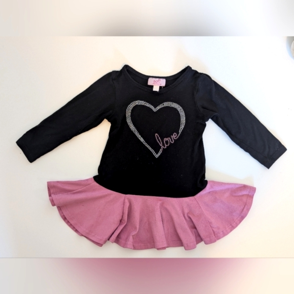 Sofi Clothing black and pink long sleeve Dress size 18-24 months
